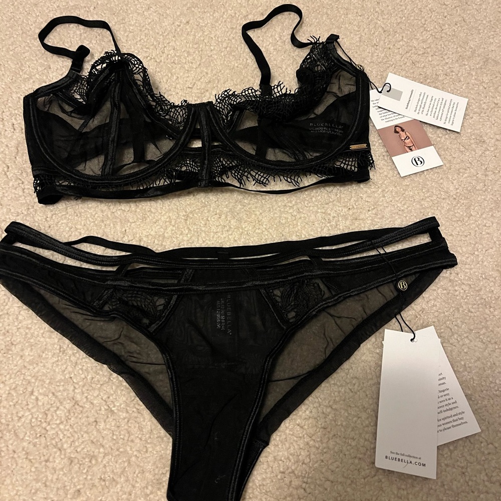 Sold Bluebella for VS Black Ellis Bra and Panty Set, Med/36DD NWT - Picture 4 of 10